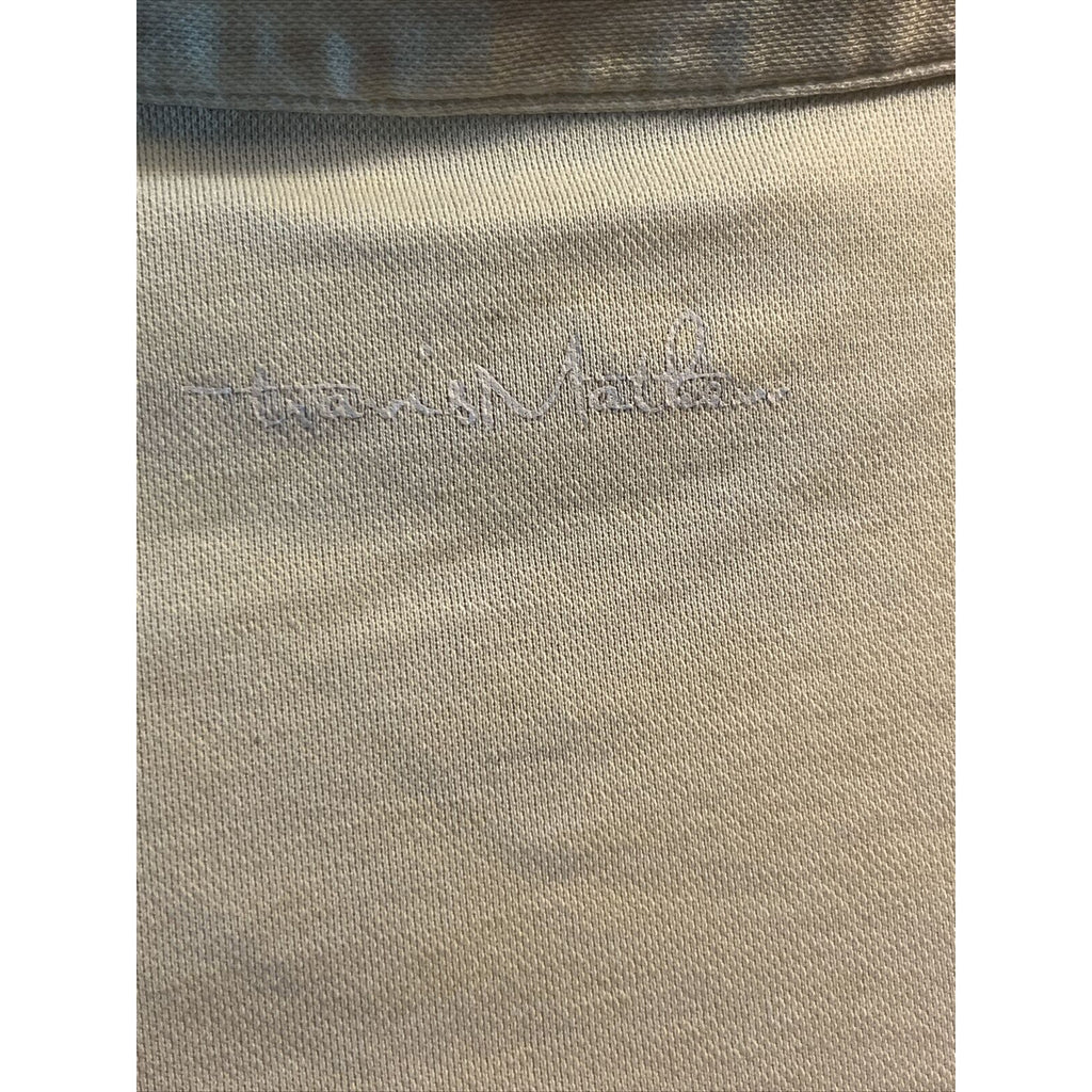 Travis Mathew Shirt Mens M Short Sleeve Button Polo Solid Yellow Rainmaker Logo