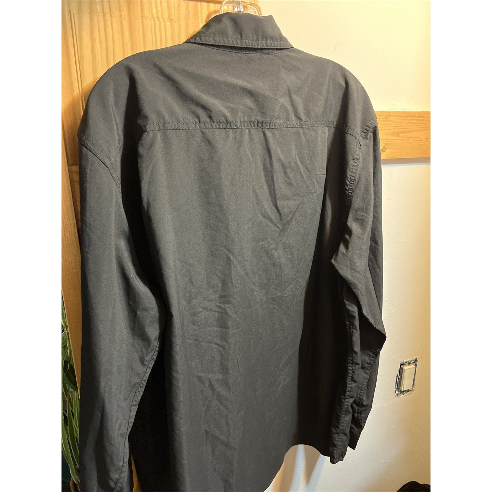 Carhartt Shirt Mens Large Black Long Sleeve Button Down Relaxed Fit Workwear