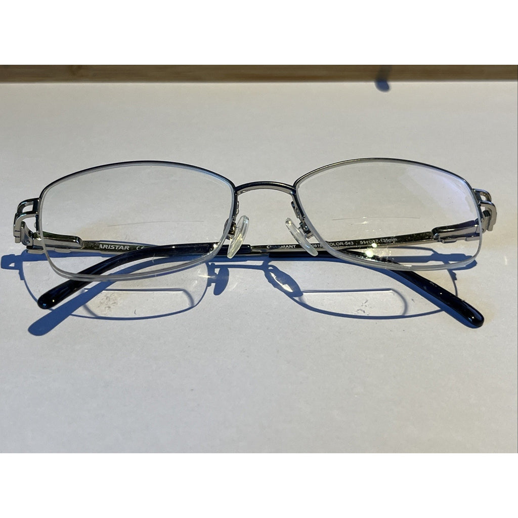 CHARMANT ARISTAR Eyeglasses AR30818 543 Blue Womens 51-17-135 Silver Frames Only