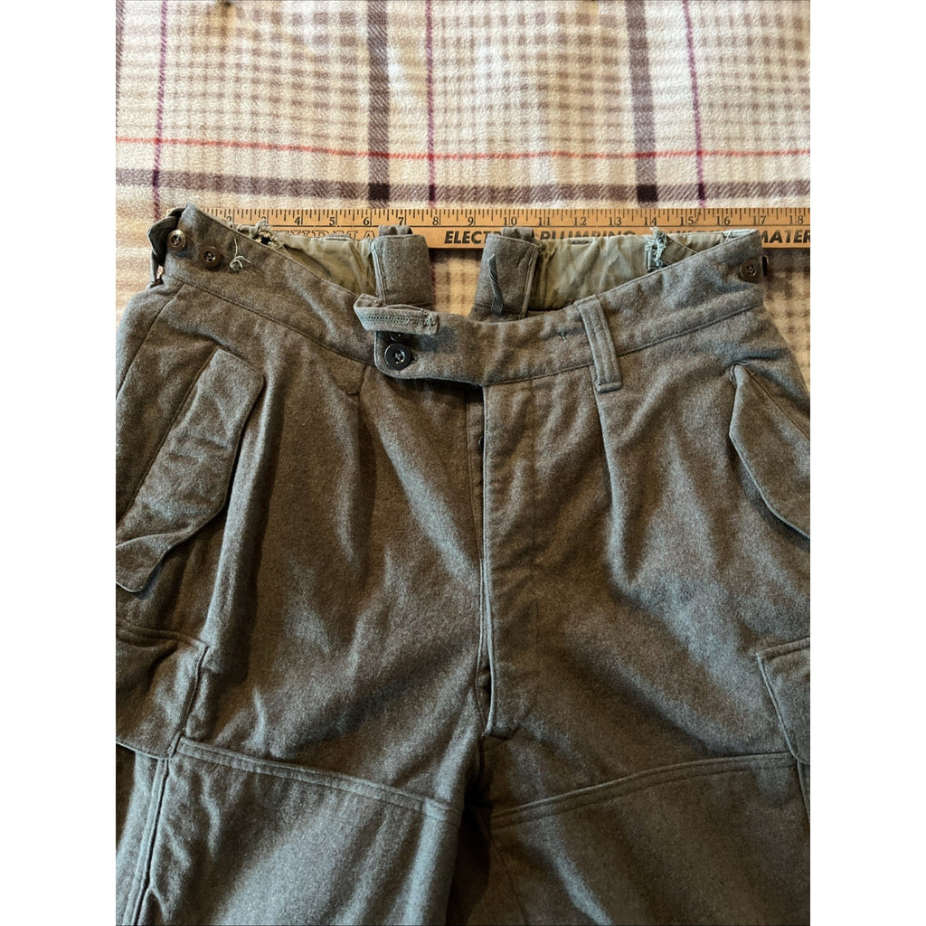 POST WW II GERMAN BUNDESWEHR WINTER WOOL GREEN PANTS SPORTRA ARNSTORF 34x30 VTG