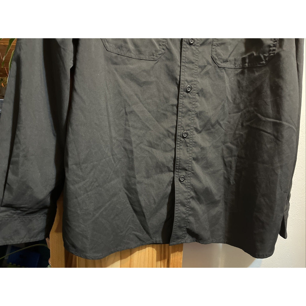 Carhartt Shirt Mens Large Black Long Sleeve Button Down Relaxed Fit Workwear