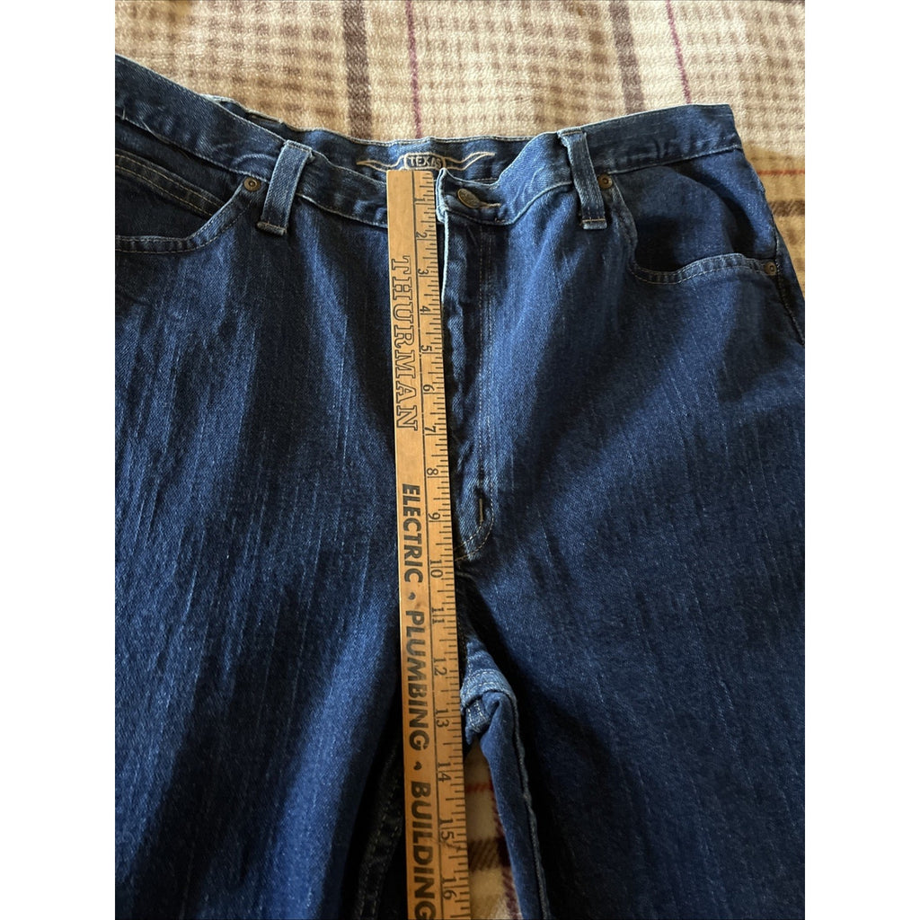 Texas Jeans Mens Demin Blue Relaxed Fit Western Dark Wash Made in USA 38x33