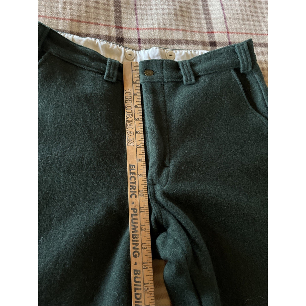 Vintage Codet Heavy Green Wool Blend Outdoor Pants Made in Canada Men's sz 35x28