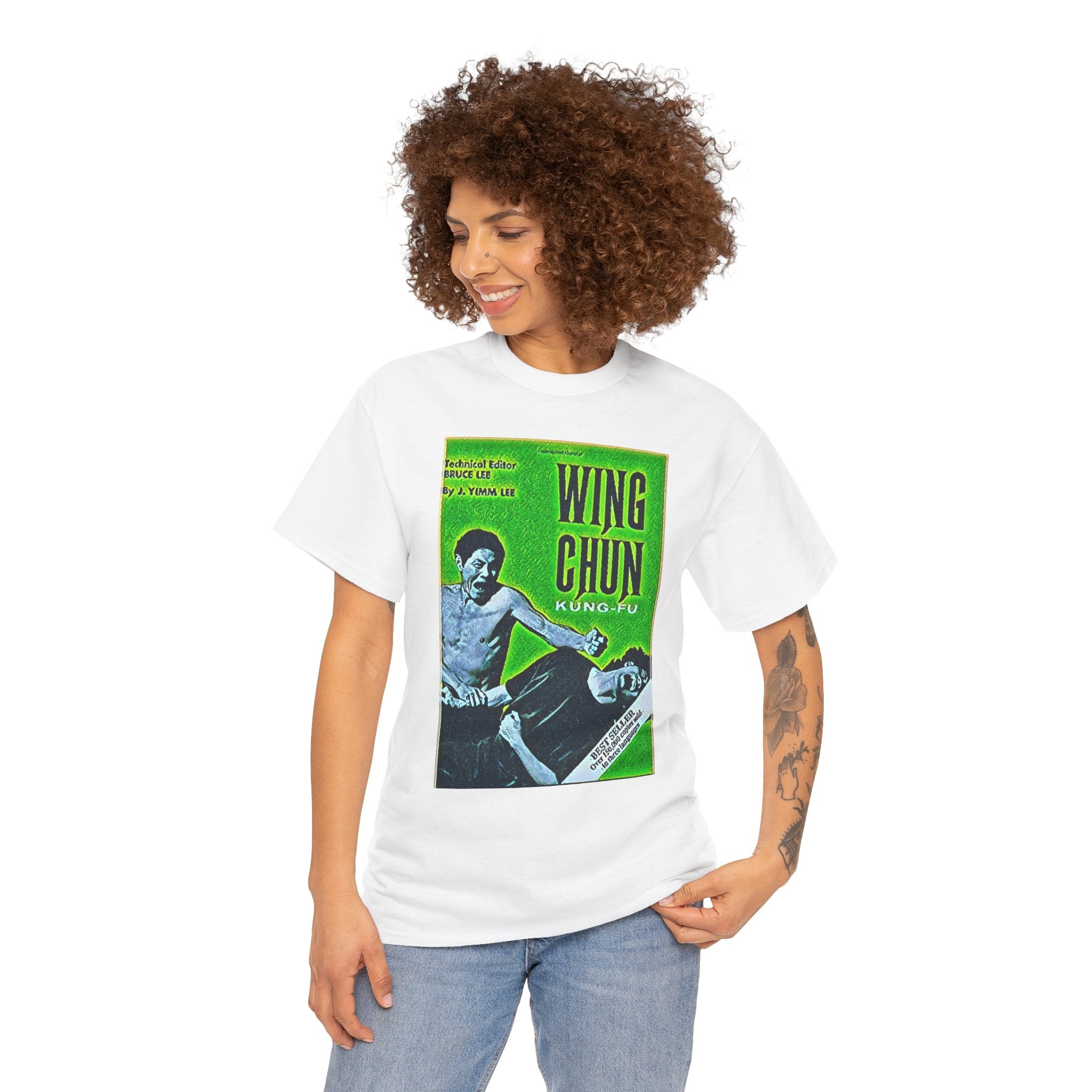 Wing Chun Kung-Fu Graphic Print Short Sleeve Crew Unisex Heavy Cotton Tee Shirt