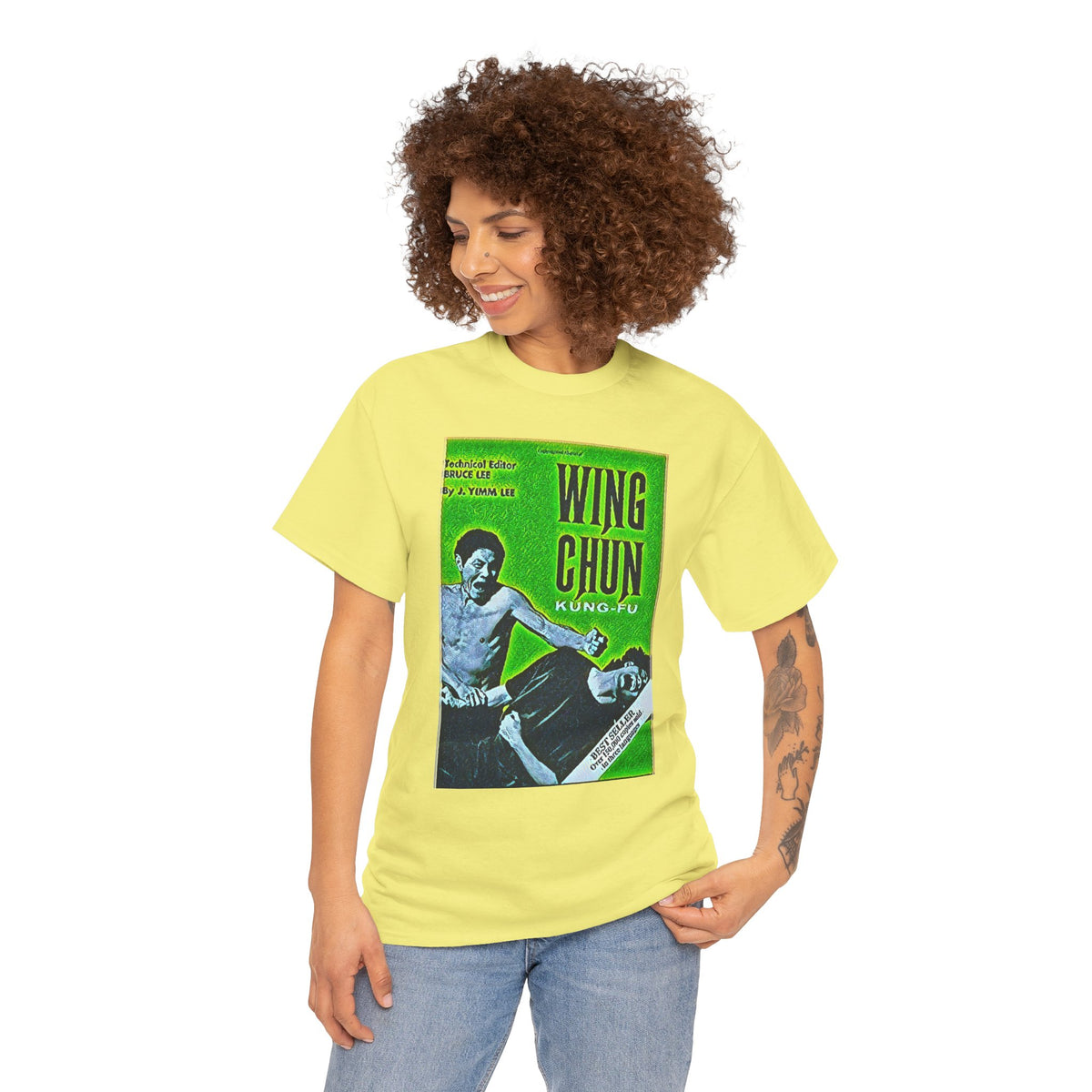 Wing Chun Kung-Fu Graphic Print Short Sleeve Crew Unisex Heavy Cotton Tee Shirt
