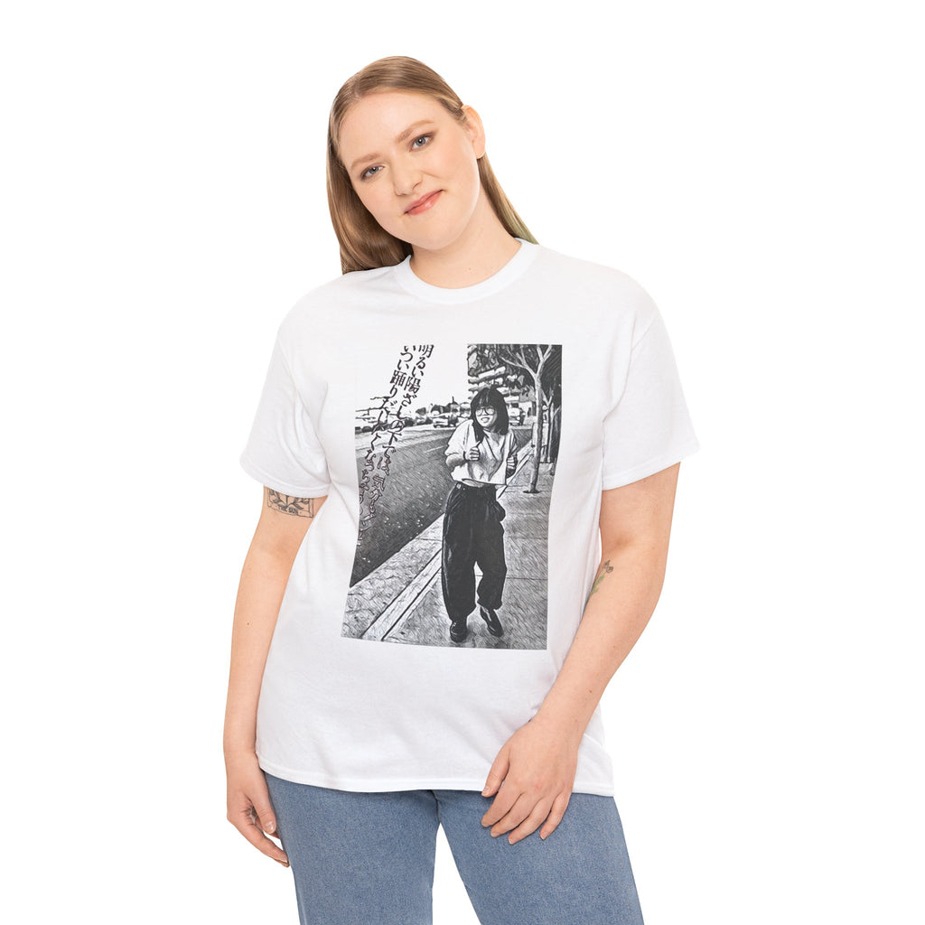Vibing Graphic Print Short Sleeve Crew Neck Unisex Heavy Cotton Art Tee Shirt