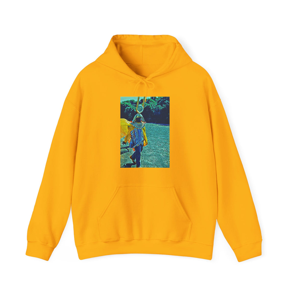 Sun Ra Drip Art Long Sleeve Graphic Print Unisex Heavy Blend™ Hooded Sweatshirt