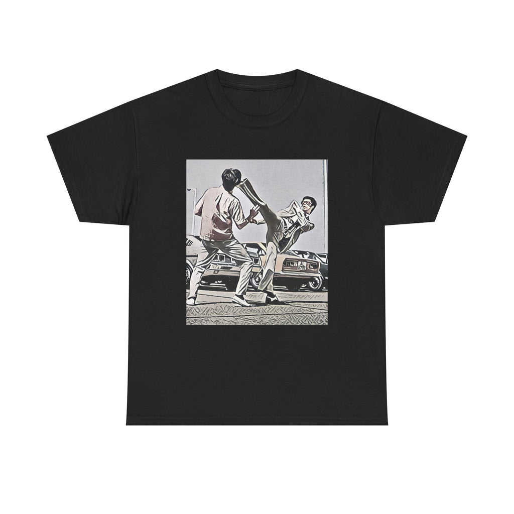Bruce Lee Graphic Print Short Sleeve Crew Neck Unisex Heavy Cotton Art Tee Shirt
