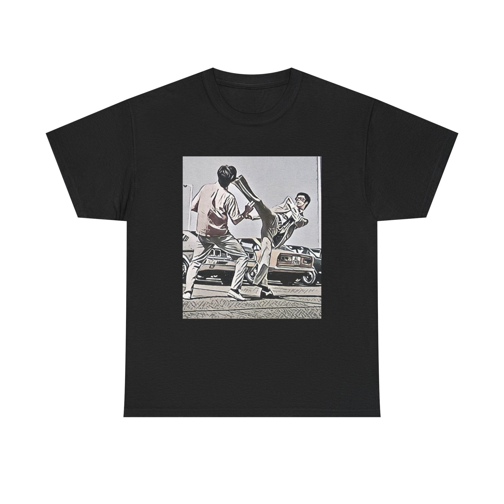 Bruce Lee Graphic Print Short Sleeve Crew Neck Unisex Heavy Cotton Art Tee Shirt