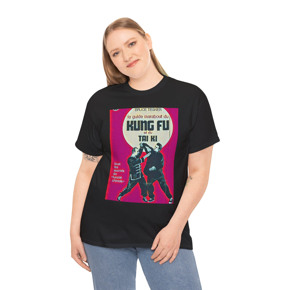 Kung Fu Tai Chi Bruce Tegner Graphic Print SS Crew Unisex Heavy Cotton Tee Shirt