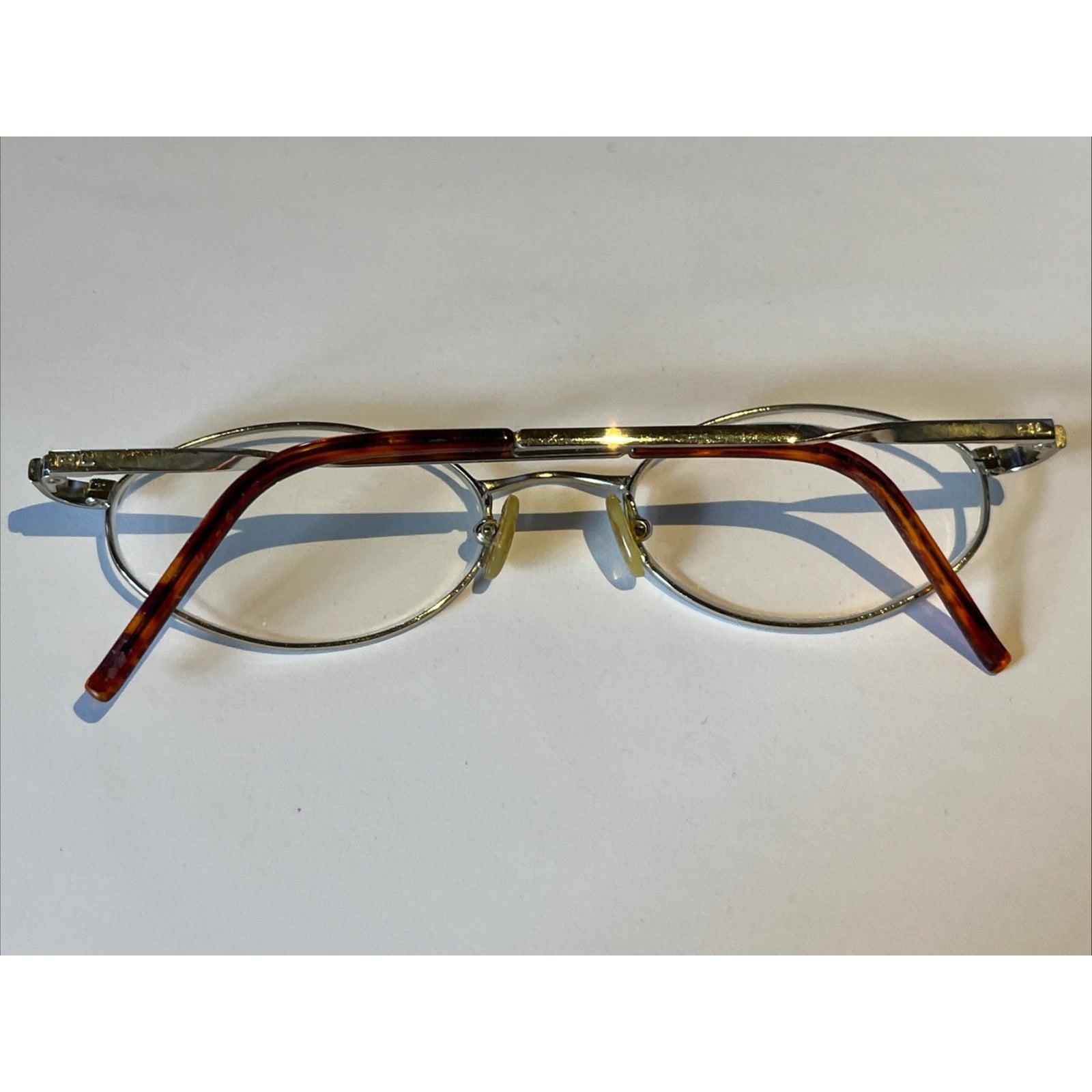Polo Ralph Lauren Vintage Silver Brown Tortoise Eyeglass Frames RL 646 Authentic