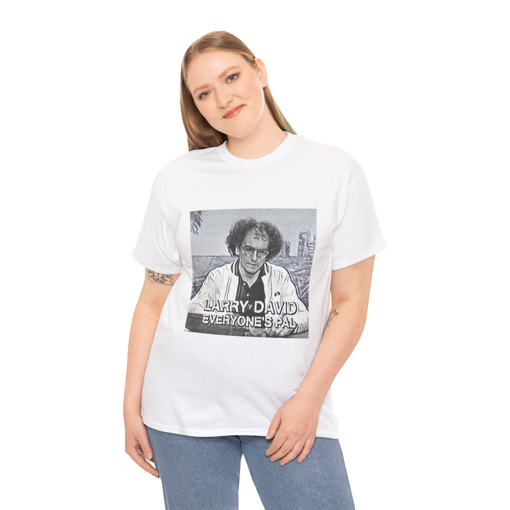 Larry David Everyone's Pal Graphic Print Short Sleeve Unisex Heavy Cotton Tee