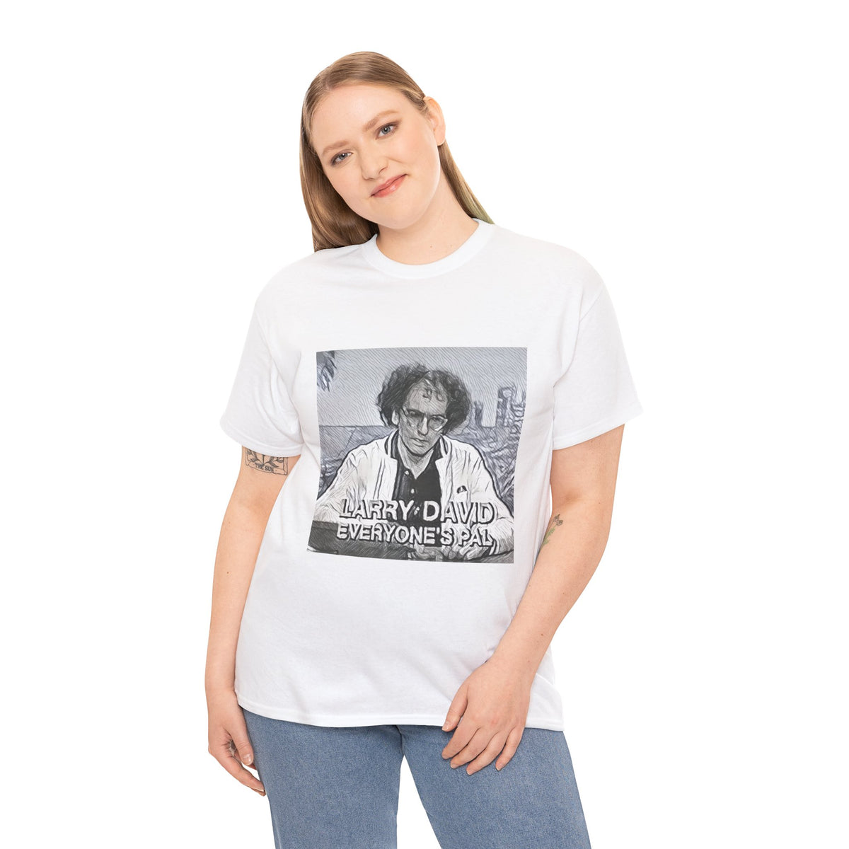 Larry David Everyone's Pal Graphic Print Short Sleeve Unisex Heavy Cotton Tee