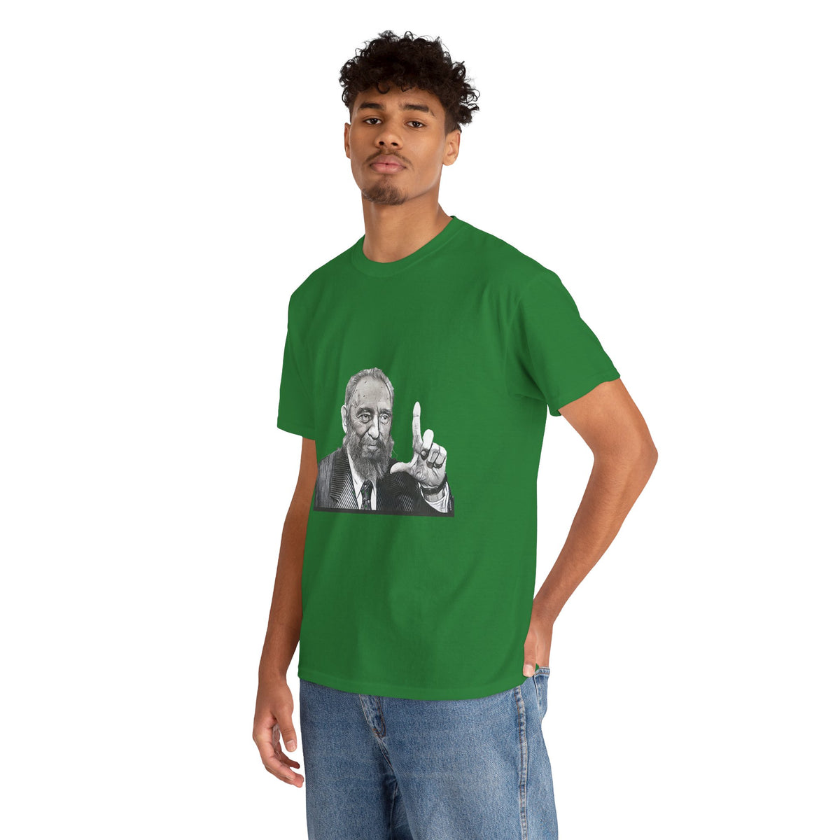 Fidel Castro Black & White Art Graphic Print Unisex Heavy Cotton Tee