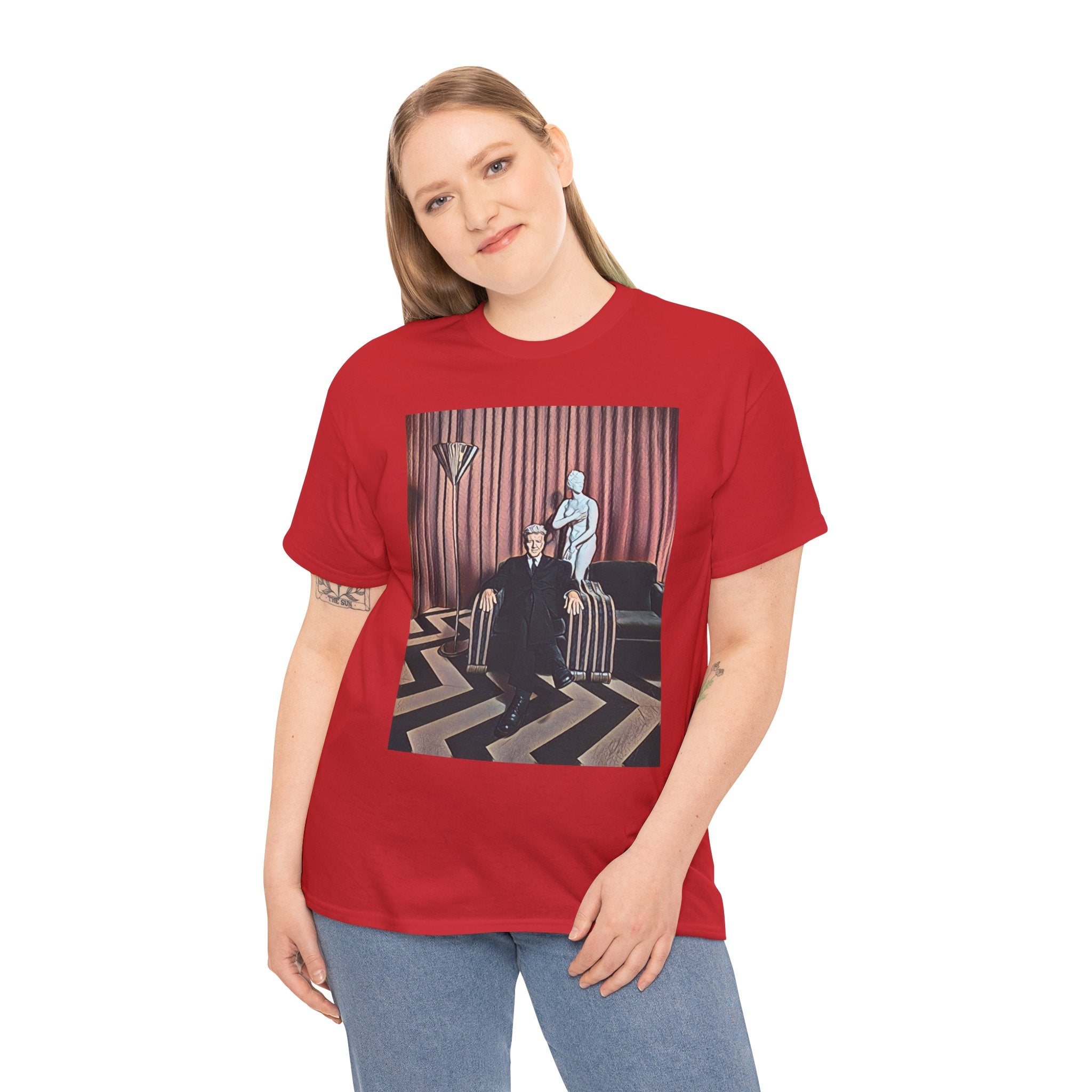 David Lynch Twin Peaks Graphic Print Short Sleeve Unisex Heavy Cotton Tee Shirt