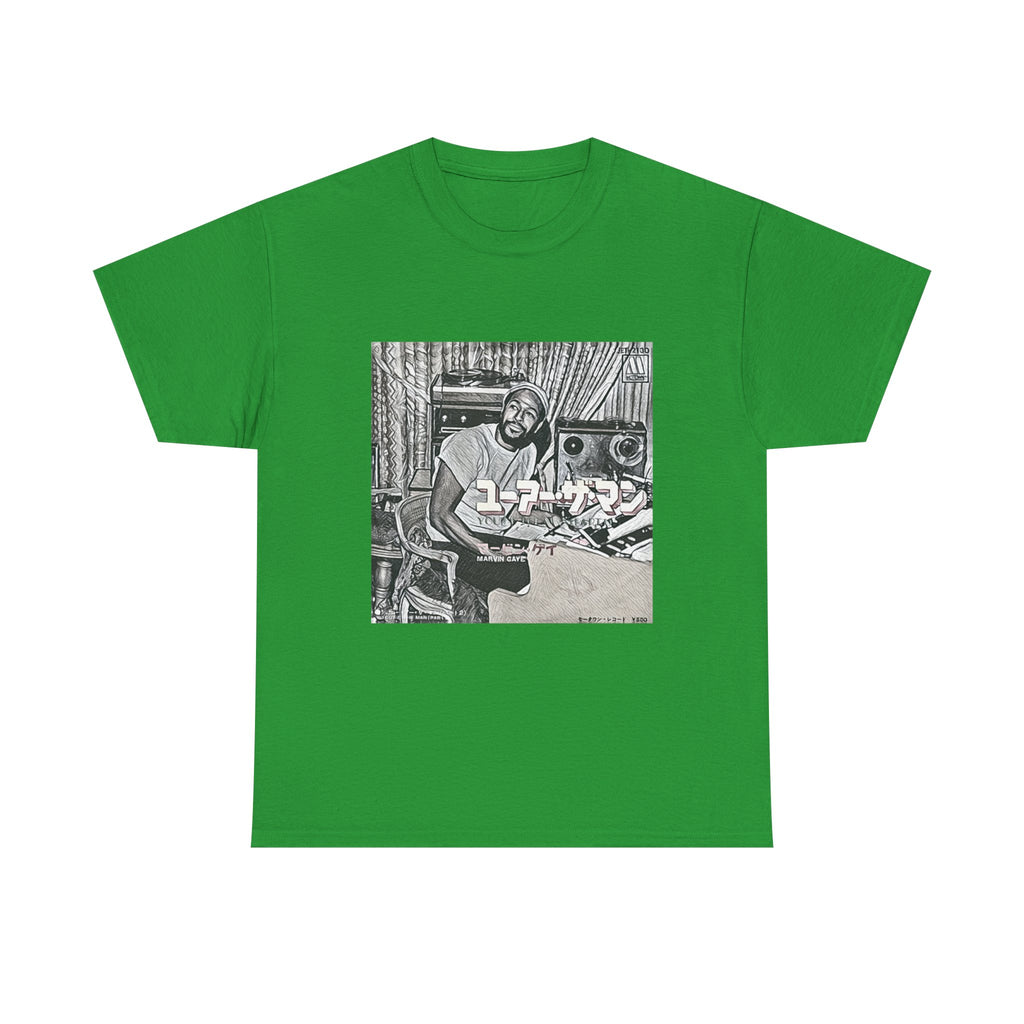 Marvin Gaye Graphic Print Short Sleeve Crew Neck Unisex Heavy Cotton Tee Shirt