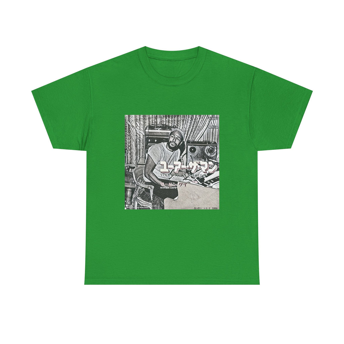 Marvin Gaye Graphic Print Short Sleeve Crew Neck Unisex Heavy Cotton Tee Shirt