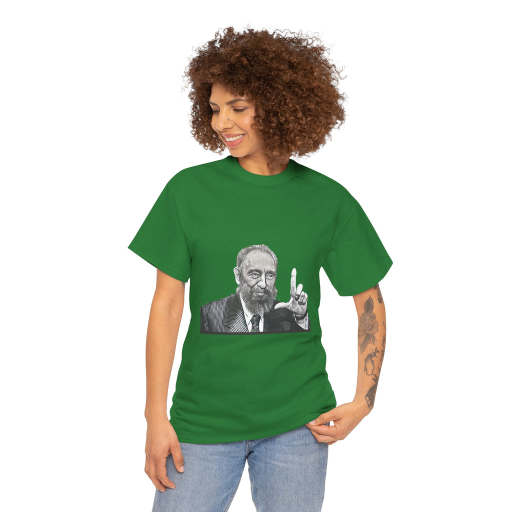 Fidel Castro Black & White Art Graphic Print Unisex Heavy Cotton Tee