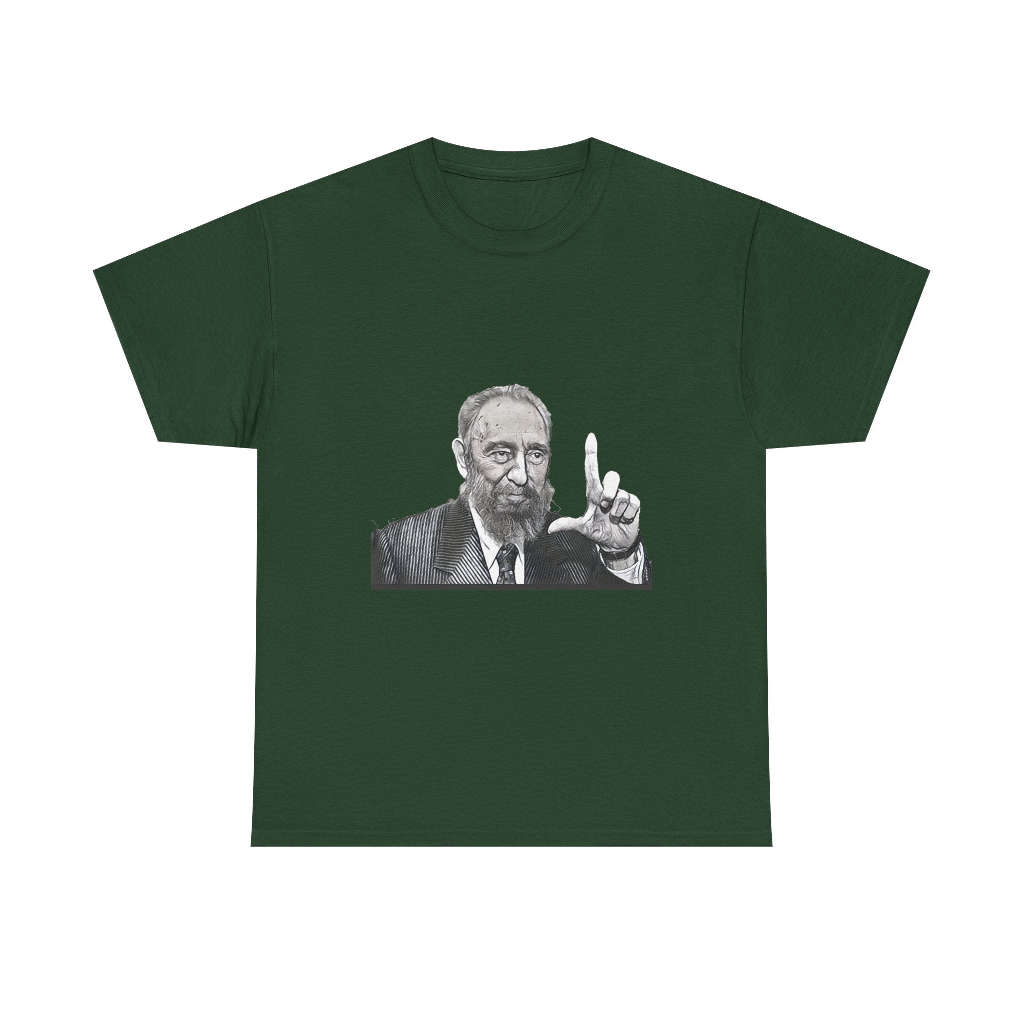 Fidel Castro Black & White Art Graphic Print Unisex Heavy Cotton Tee