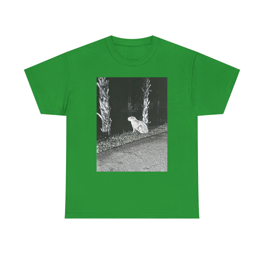 Capybara Graphic Print Short Sleeve Crew Neck Unisex Heavy Cotton Art Tee Shirt