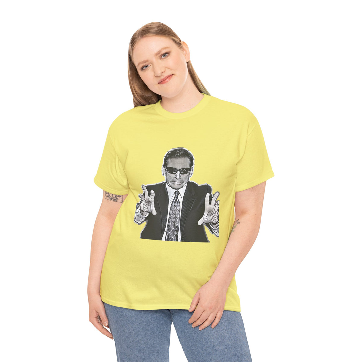 Blind Guy Mcsqueezy Michael Scott Office Graphic Print Unisex Heavy Cotton Tee