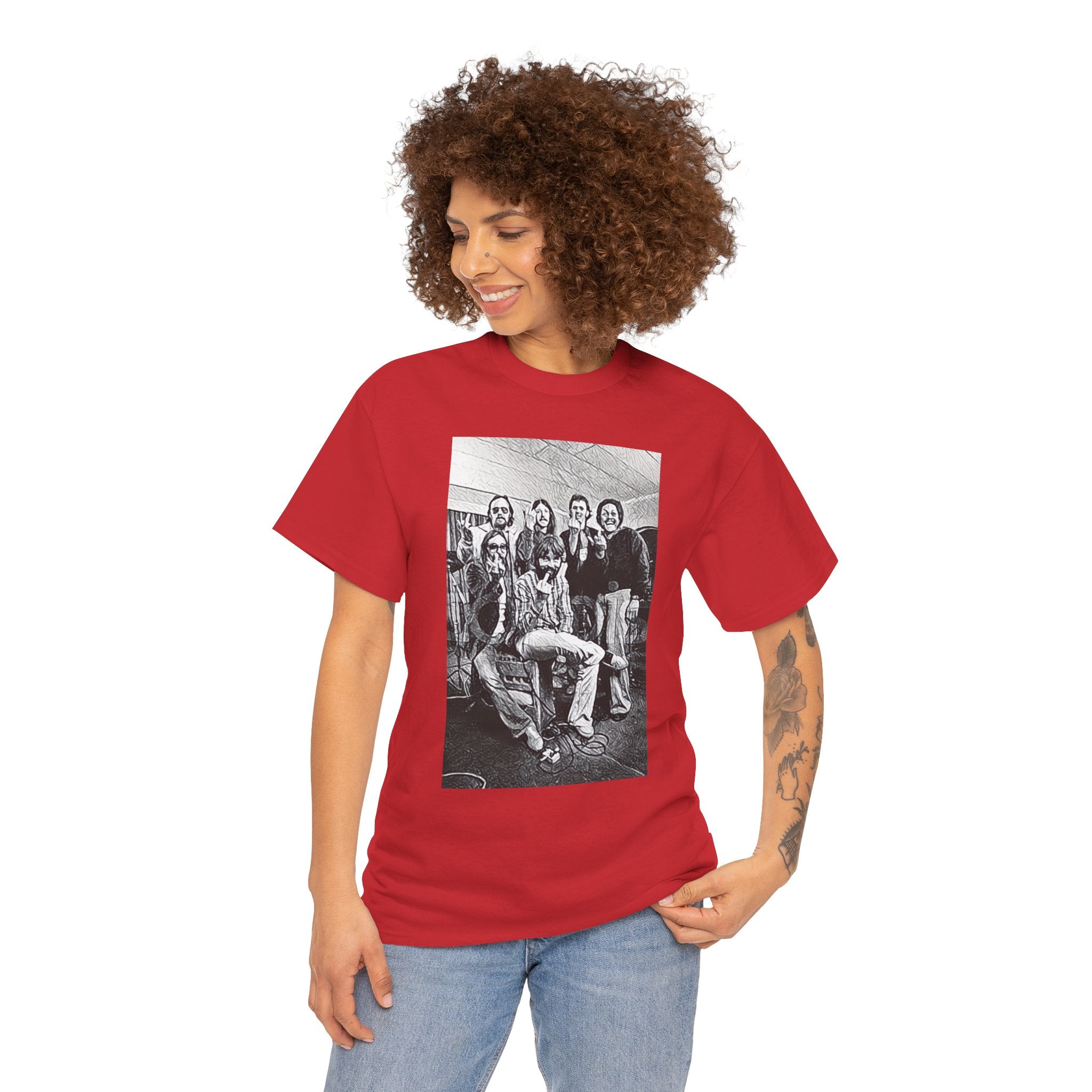 The Doobie Brothers Graphic Print Short Sleeve Crew Neck Unisex Heavy Cotton Tee