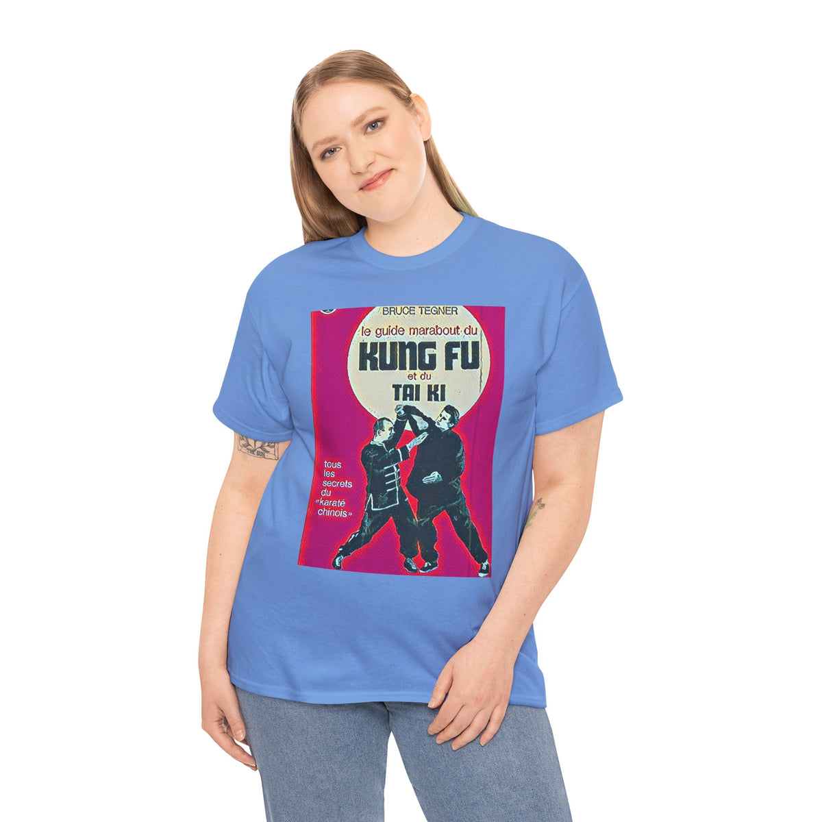 Kung Fu Tai Chi Bruce Tegner Graphic Print SS Crew Unisex Heavy Cotton Tee Shirt