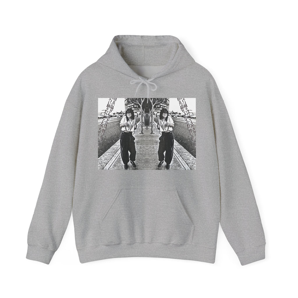 Vibing Graphic Print Long Sleeve Unisex Heavy Blend™ Hooded Pullover Sweatshirt