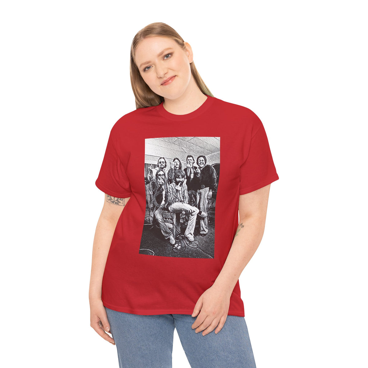 The Doobie Brothers Graphic Print Short Sleeve Crew Neck Unisex Heavy Cotton Tee