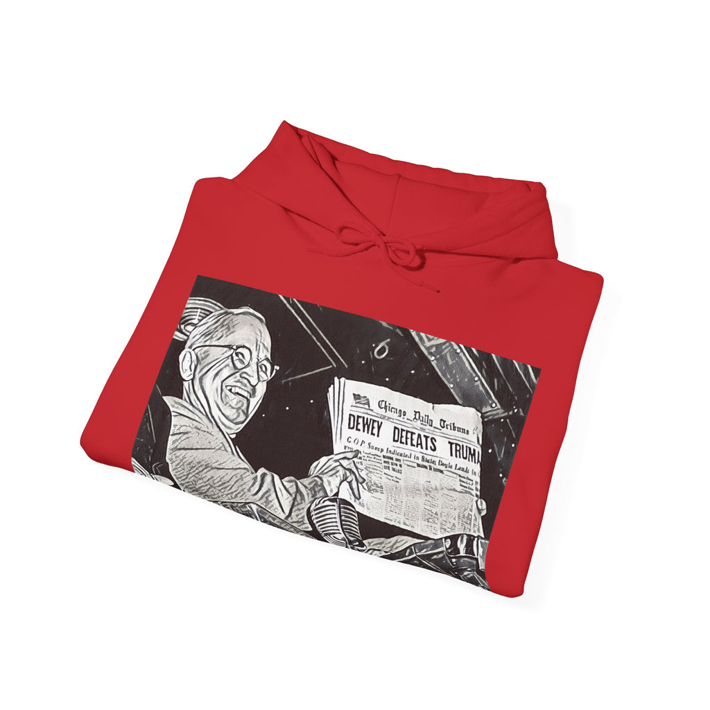 Dewey Defeats Truman Graphic Print LS Unisex Heavy Blend™ Hooded Art Sweatshirt