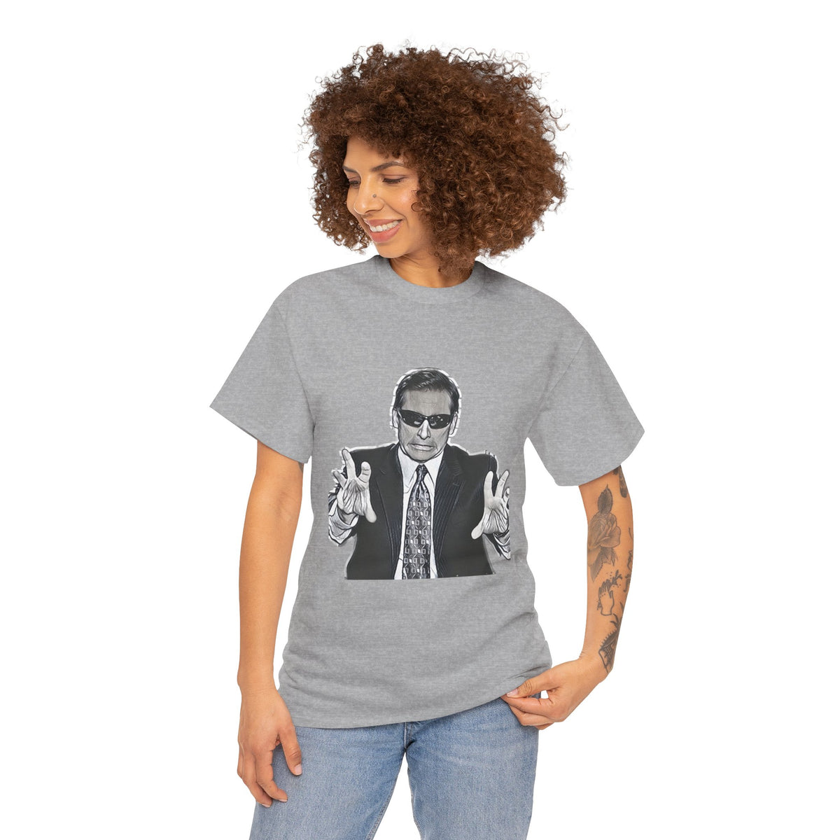 Blind Guy Mcsqueezy Michael Scott Office Graphic Print Unisex Heavy Cotton Tee