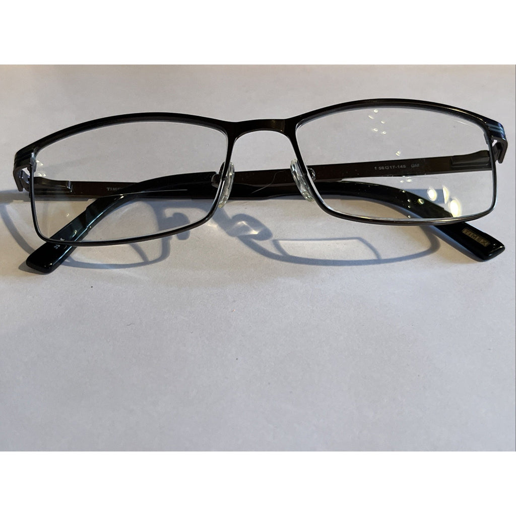 TIMEX EYEWEAR L056 Silver BLACK 56-17-145 FLEX HINGE EYEGLASSES TD82