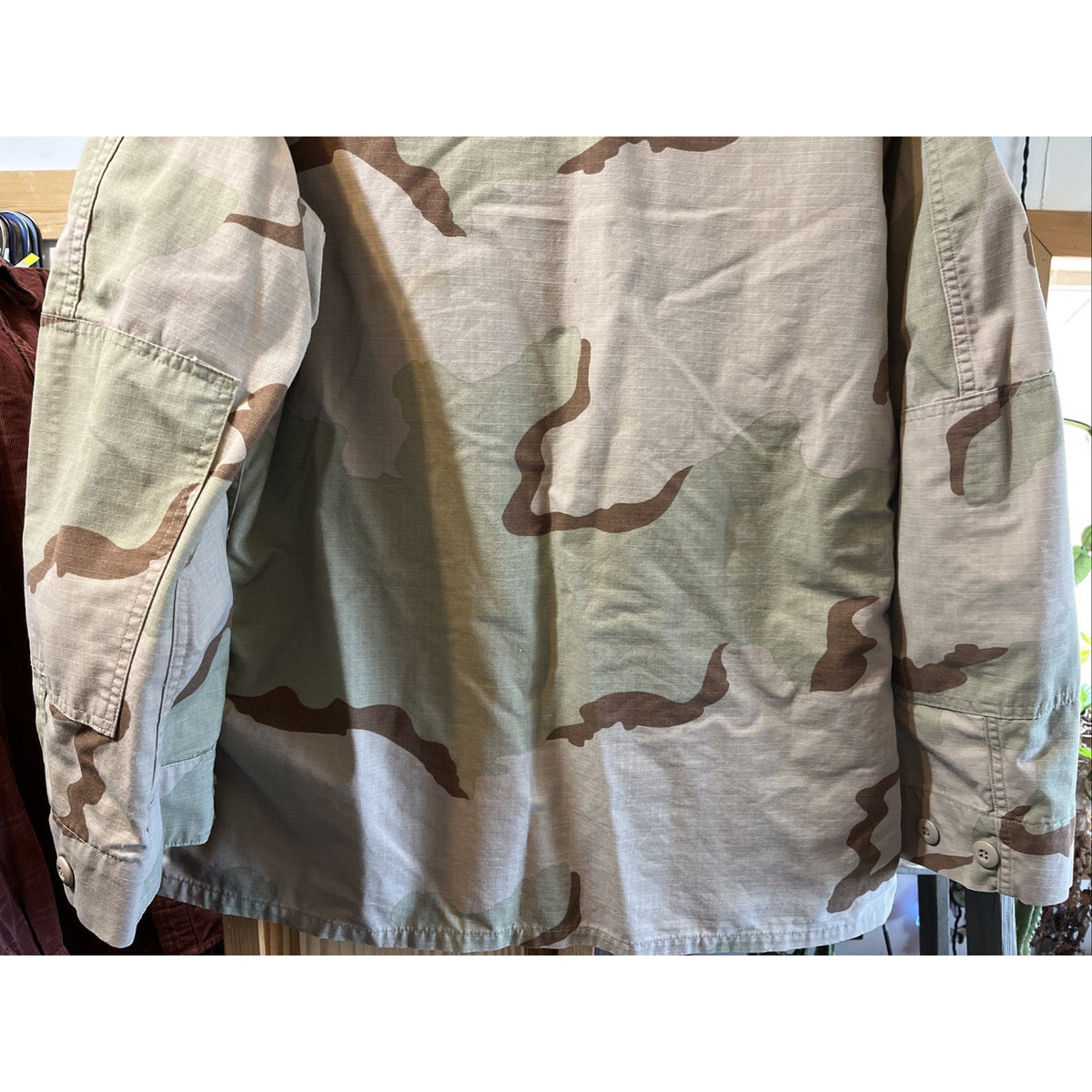 US Army Vintage Camo BDU Field Jacket Shirt Camouflage Military Coat Medium Reg
