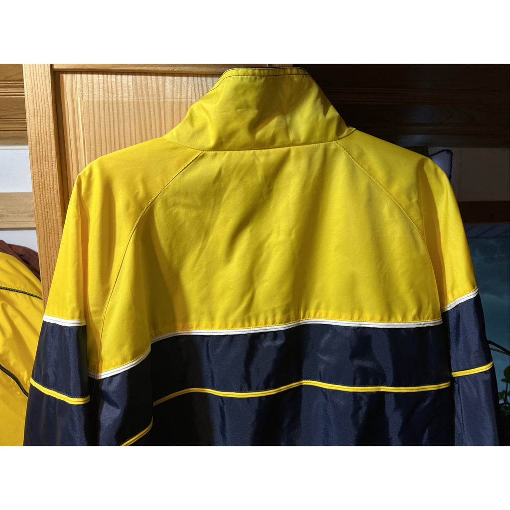 Vintage SRT Full Zip Windbreaker Jacket Shell Mens Navy Blue Yellow LS XLT