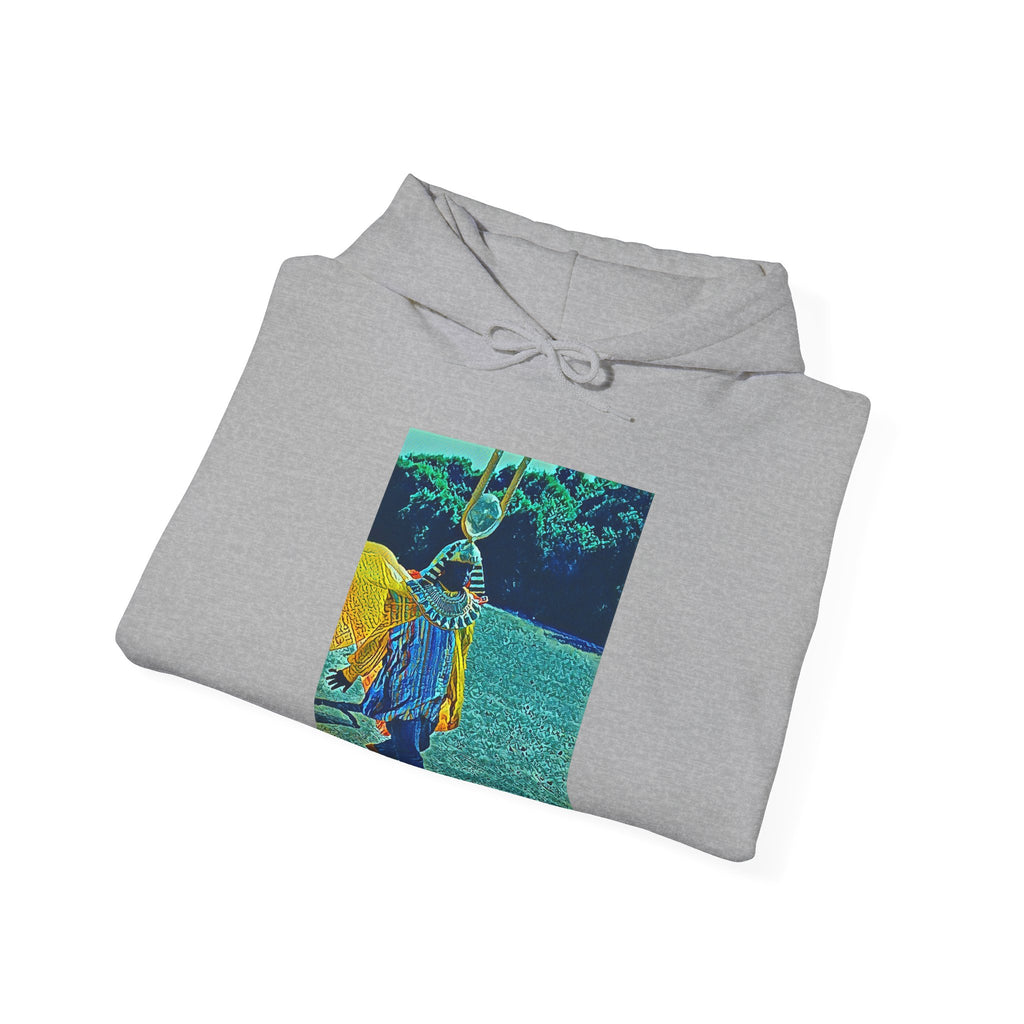 Sun Ra Drip Art Long Sleeve Graphic Print Unisex Heavy Blend™ Hooded Sweatshirt