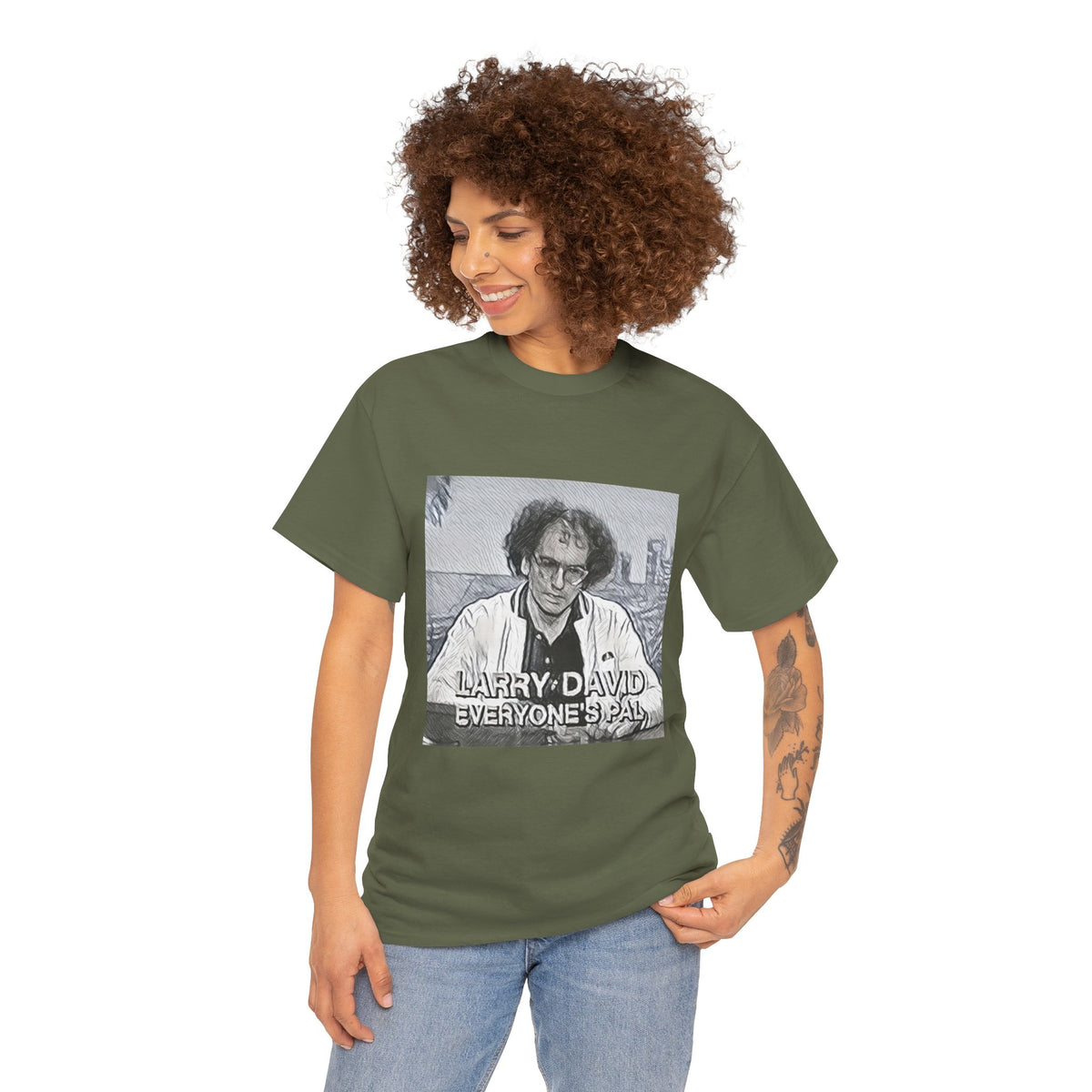Larry David Everyone's Pal Graphic Print Short Sleeve Unisex Heavy Cotton Tee