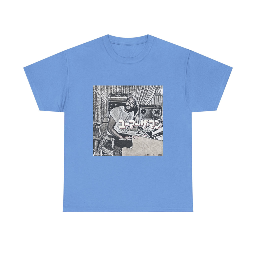 Marvin Gaye Graphic Print Short Sleeve Crew Neck Unisex Heavy Cotton Tee Shirt