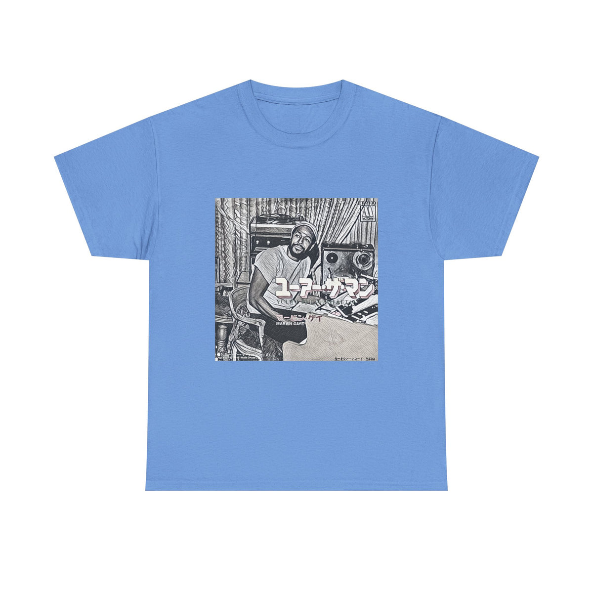 Marvin Gaye Graphic Print Short Sleeve Crew Neck Unisex Heavy Cotton Tee Shirt