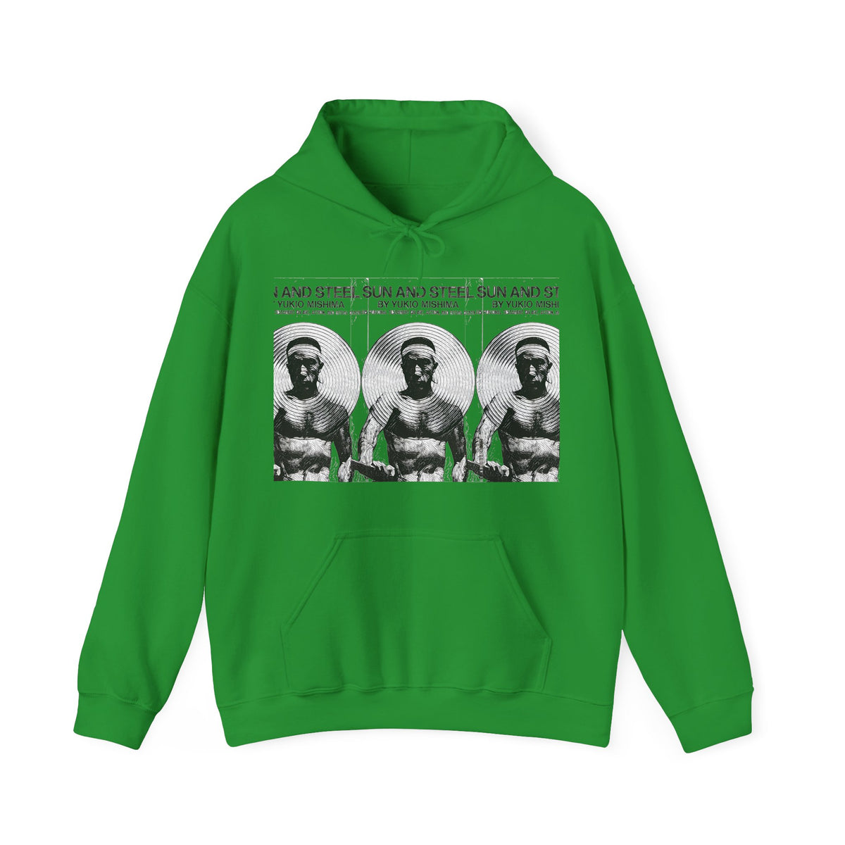 Yukio Mishima Sun & Steel Graphic Print LS Unisex Heavy Blend™ Hooded Sweatshirt