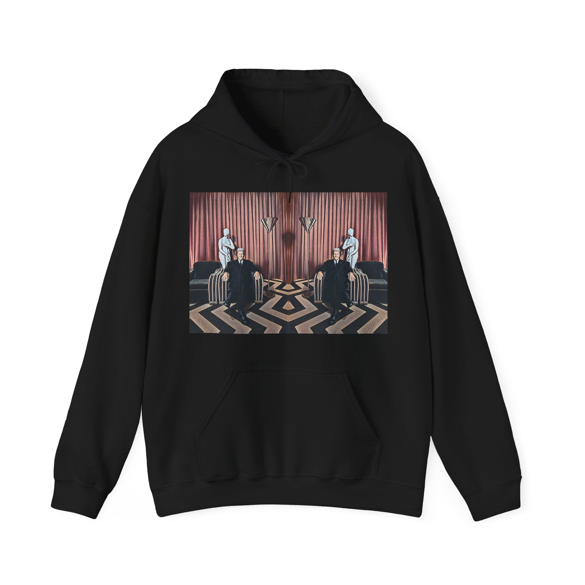 David Lynch Twin Peaks Art Graphic Print LS Unisex Heavy Blend Hooded Sweatshirt