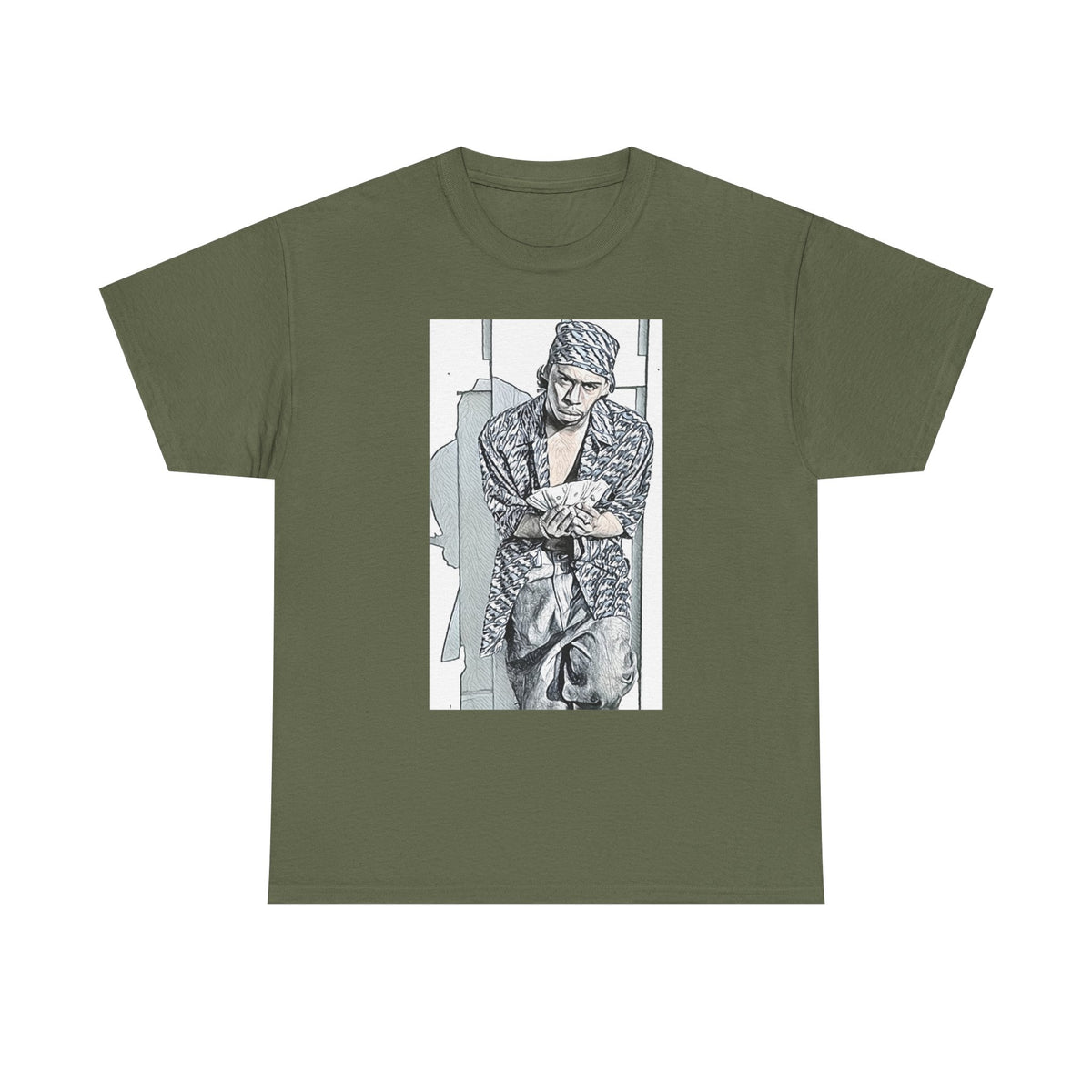 Tommy Wright III Graphic Print Short Sleeve Crew Unisex Heavy Cotton Tee Shirt