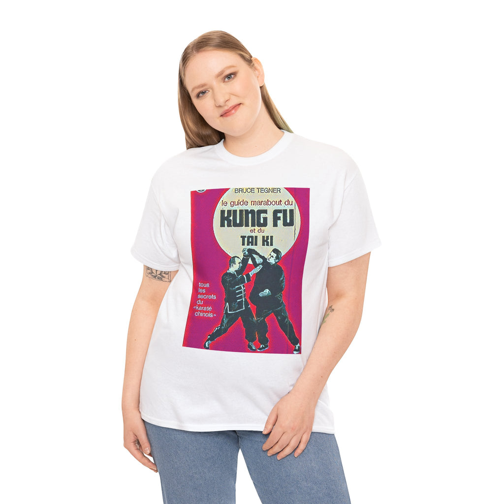 Kung Fu Tai Chi Bruce Tegner Graphic Print SS Crew Unisex Heavy Cotton Tee Shirt