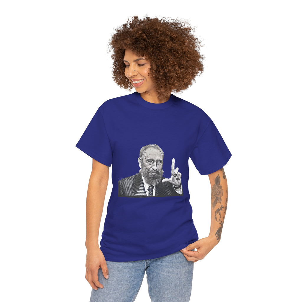 Fidel Castro Black & White Art Graphic Print Unisex Heavy Cotton Tee