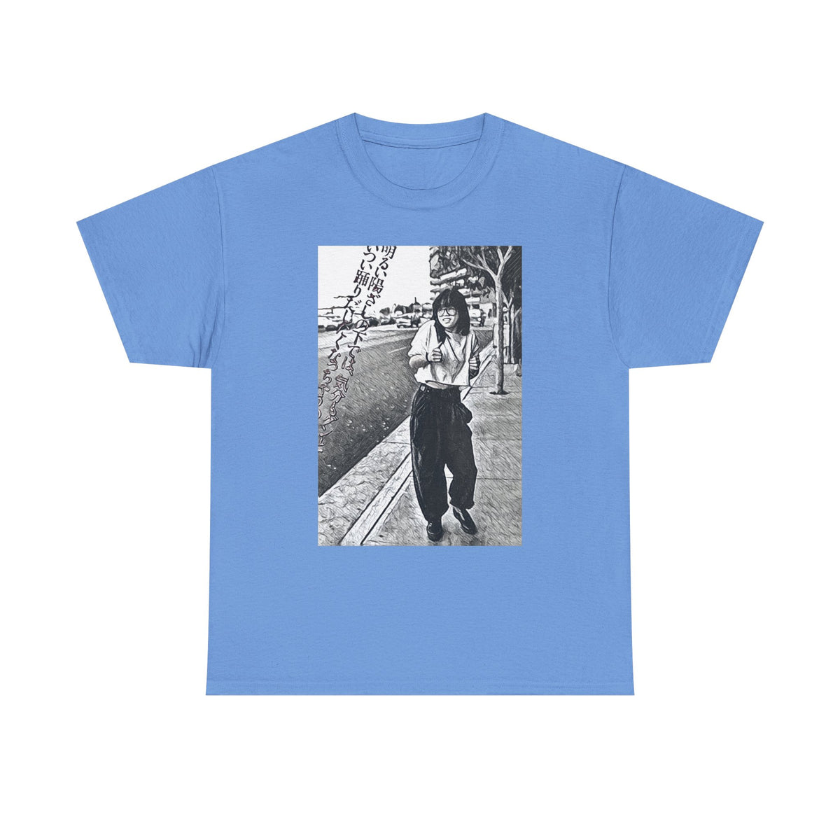 Vibing Graphic Print Short Sleeve Crew Neck Unisex Heavy Cotton Art Tee Shirt