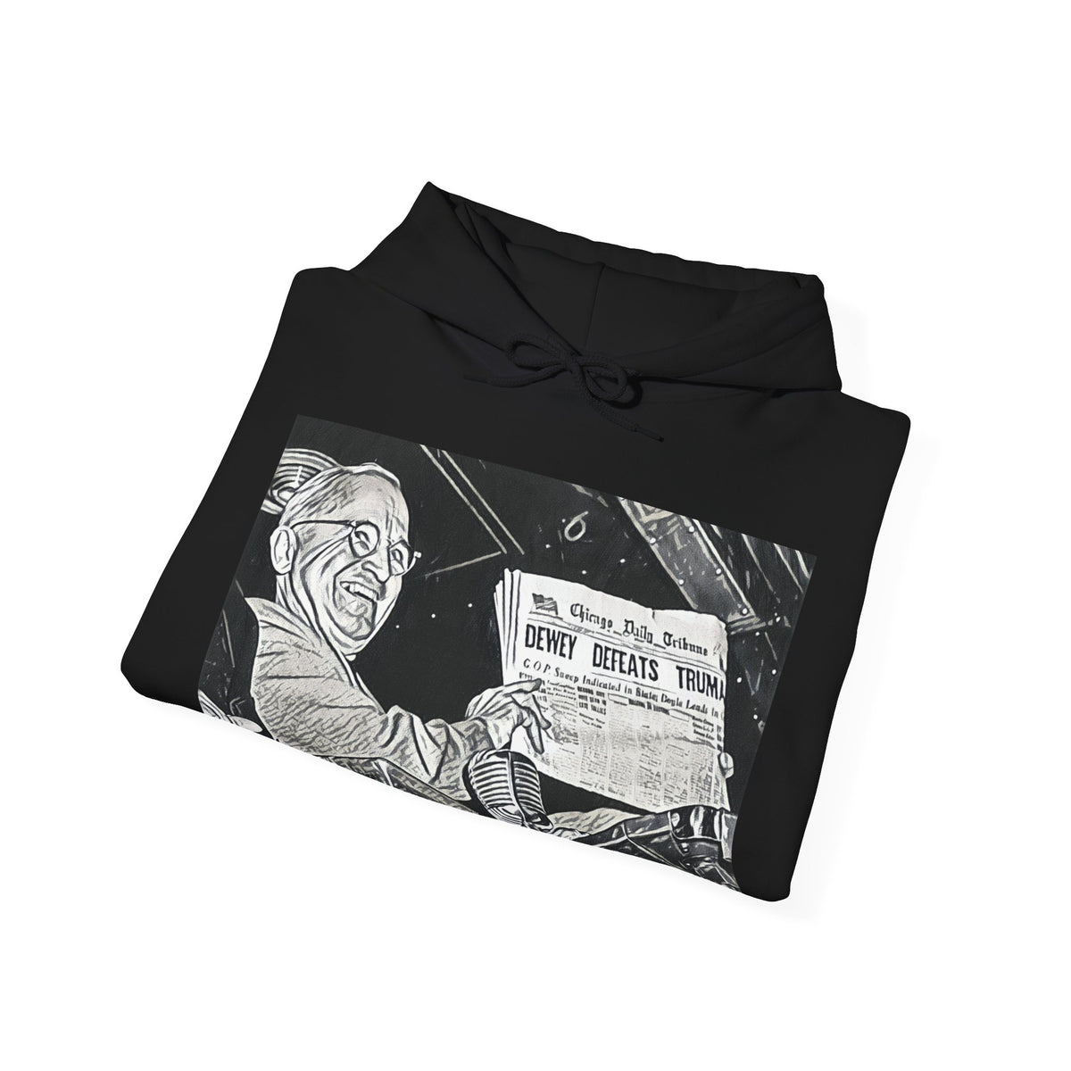 Dewey Defeats Truman Graphic Print LS Unisex Heavy Blend™ Hooded Art Sweatshirt