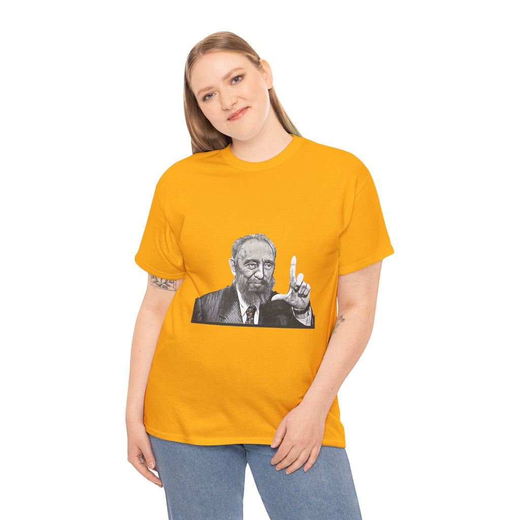 Fidel Castro Black & White Art Graphic Print Unisex Heavy Cotton Tee