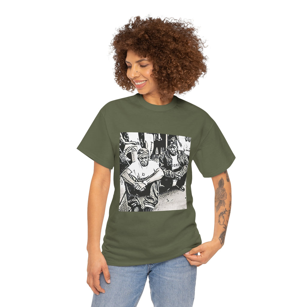 Black Star Graphic Print Short Sleeve Crew Neck Unisex Heavy Cotton Tee Shirt