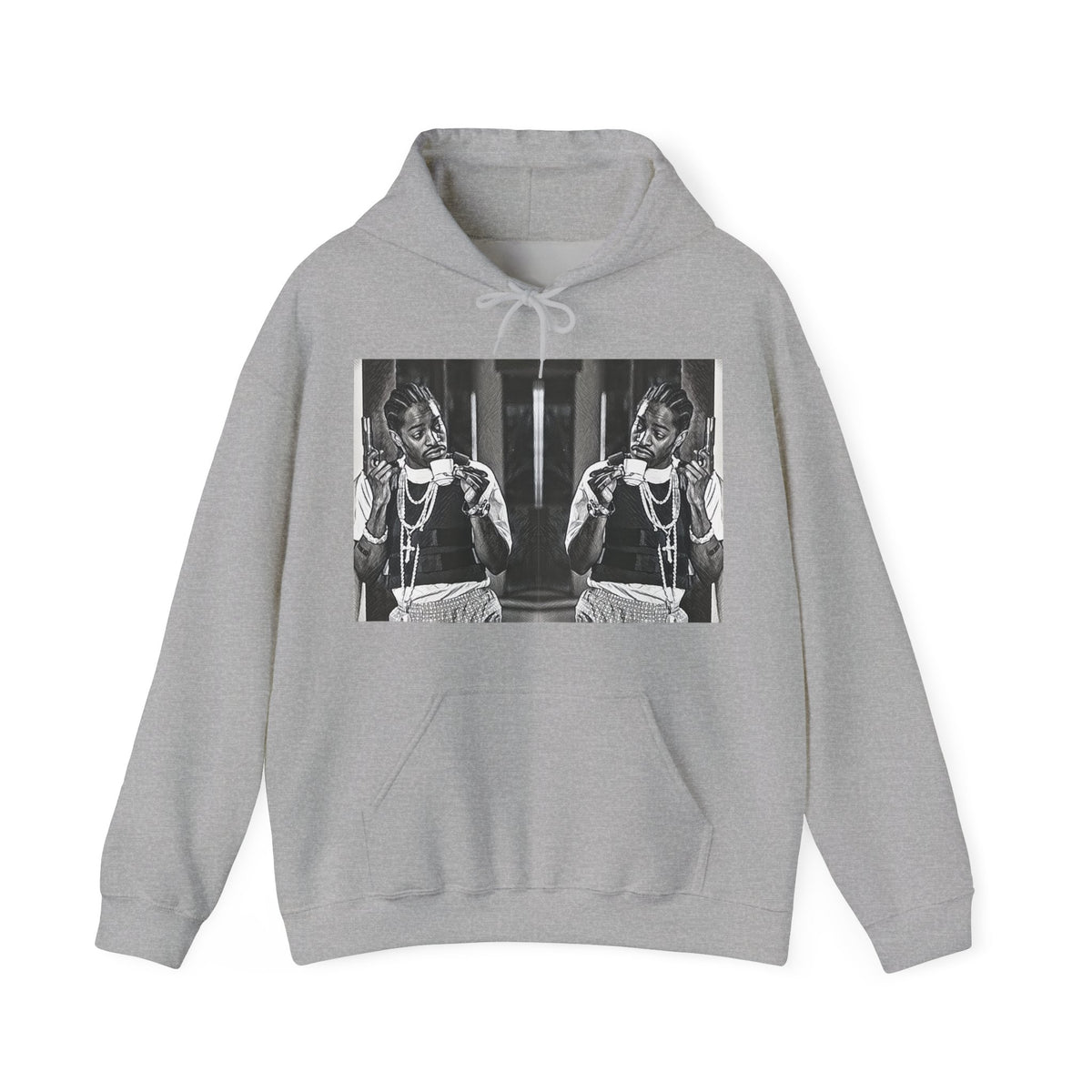 Andre 3000 Graphic Print Long Sleeve Unisex Heavy Blend™ Hooded Art Sweatshirt