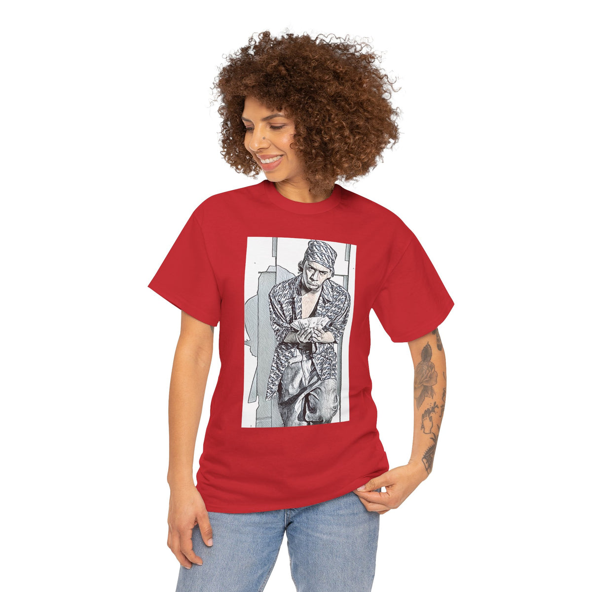 Tommy Wright III Graphic Print Short Sleeve Crew Unisex Heavy Cotton Tee Shirt