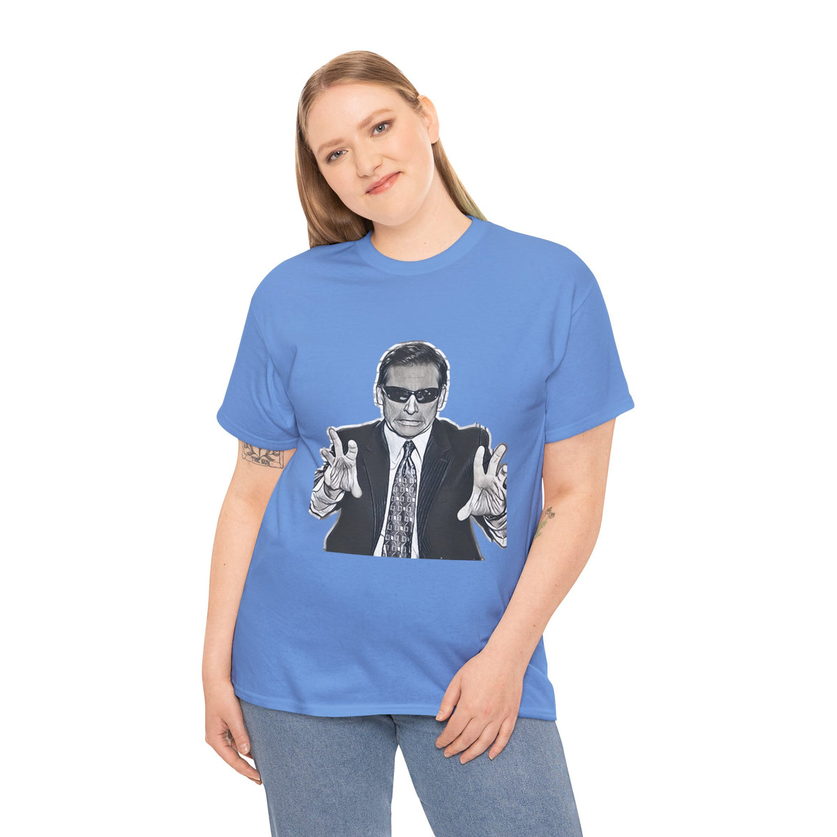 Blind Guy Mcsqueezy Michael Scott Office Graphic Print Unisex Heavy Cotton Tee